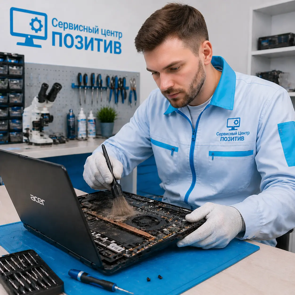 Чистка ноутбука Acer от пыли в Королёве | Замена термопасты