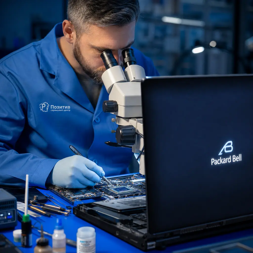 Замена видеокарты ноутбука Packard Bell в Королёве
