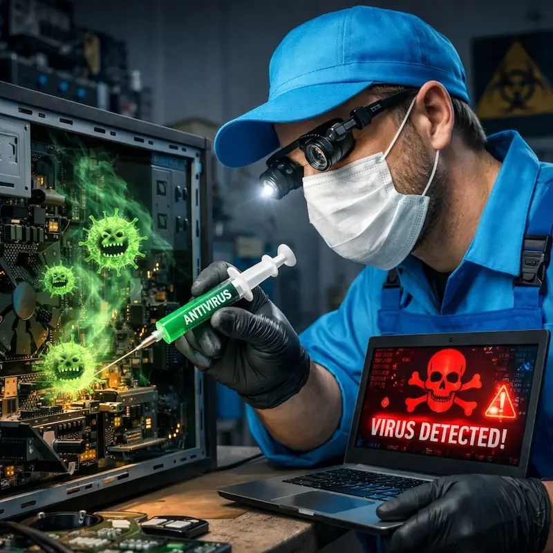 Лечение компьютера от вирусов в Королёве на дому